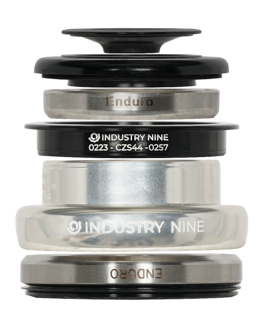 HSA-ZA44SBBB-EC44S-S - Headset - ZS Top - 41mm Top Bearings - 44mm Upper Headtube - 5mm Top Cover - Black Cap - Black Cover - Black Top Cup - EC Bottom - 52mm Bottom Bearings - 44mm Lower Headtube - Silver Bottom Cup - SS Bearings
