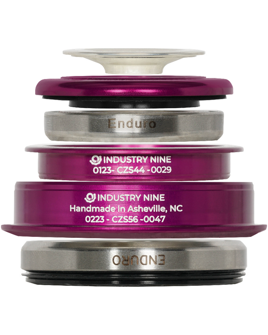 HSA-ZA44SSUU-ZC56U-S - Headset - ZS Top - 41mm Top Bearings - 44mm Upper Headtube - 5mm Top Cover - Silver Cap - Purple Cover - Purple Top Cup - ZS Bottom - 52mm Bottom Bearings - 56mm Lower Headtube - Purple Bottom Cup - SS Bearings