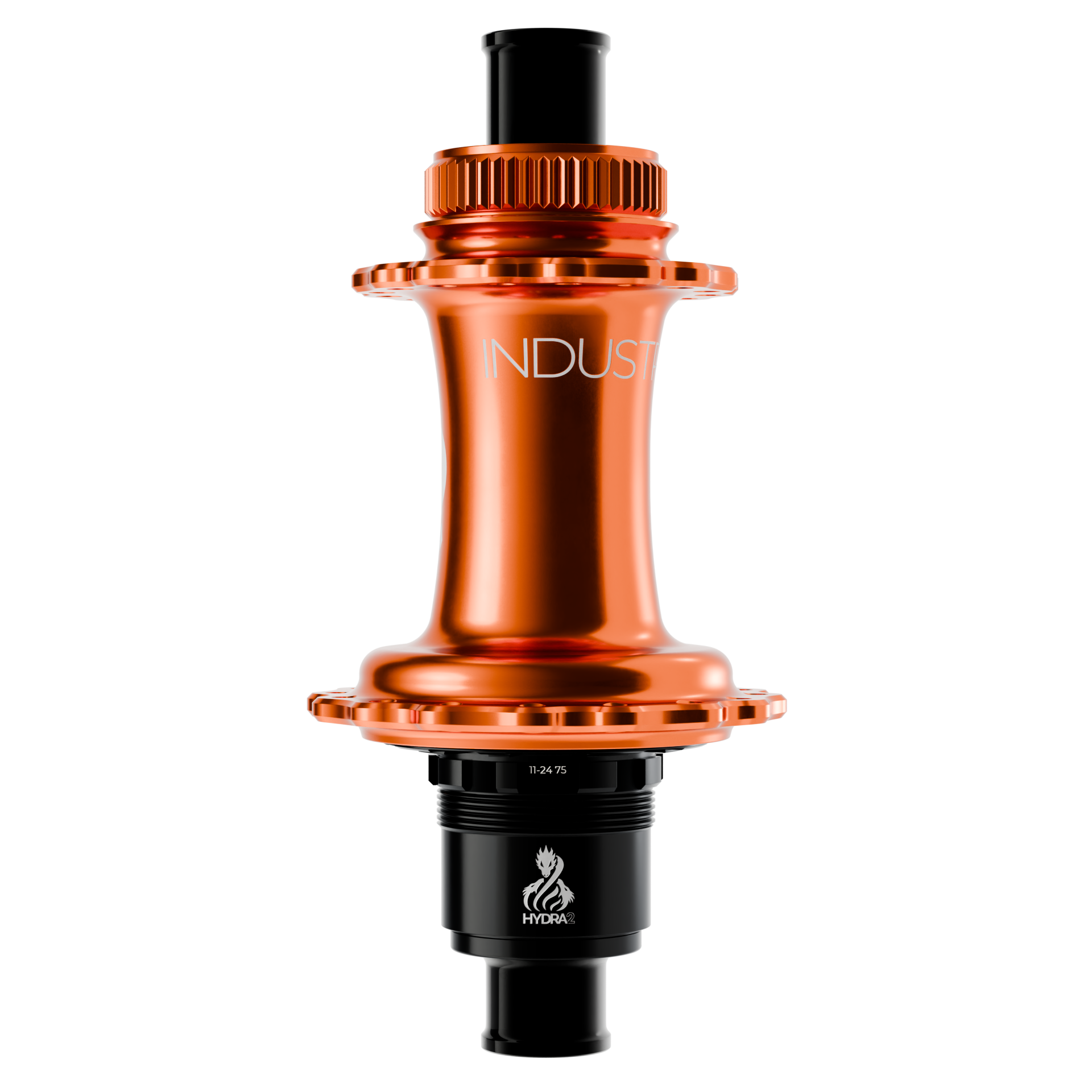 Orange Hydra2 Centerlock Mountain rear hub