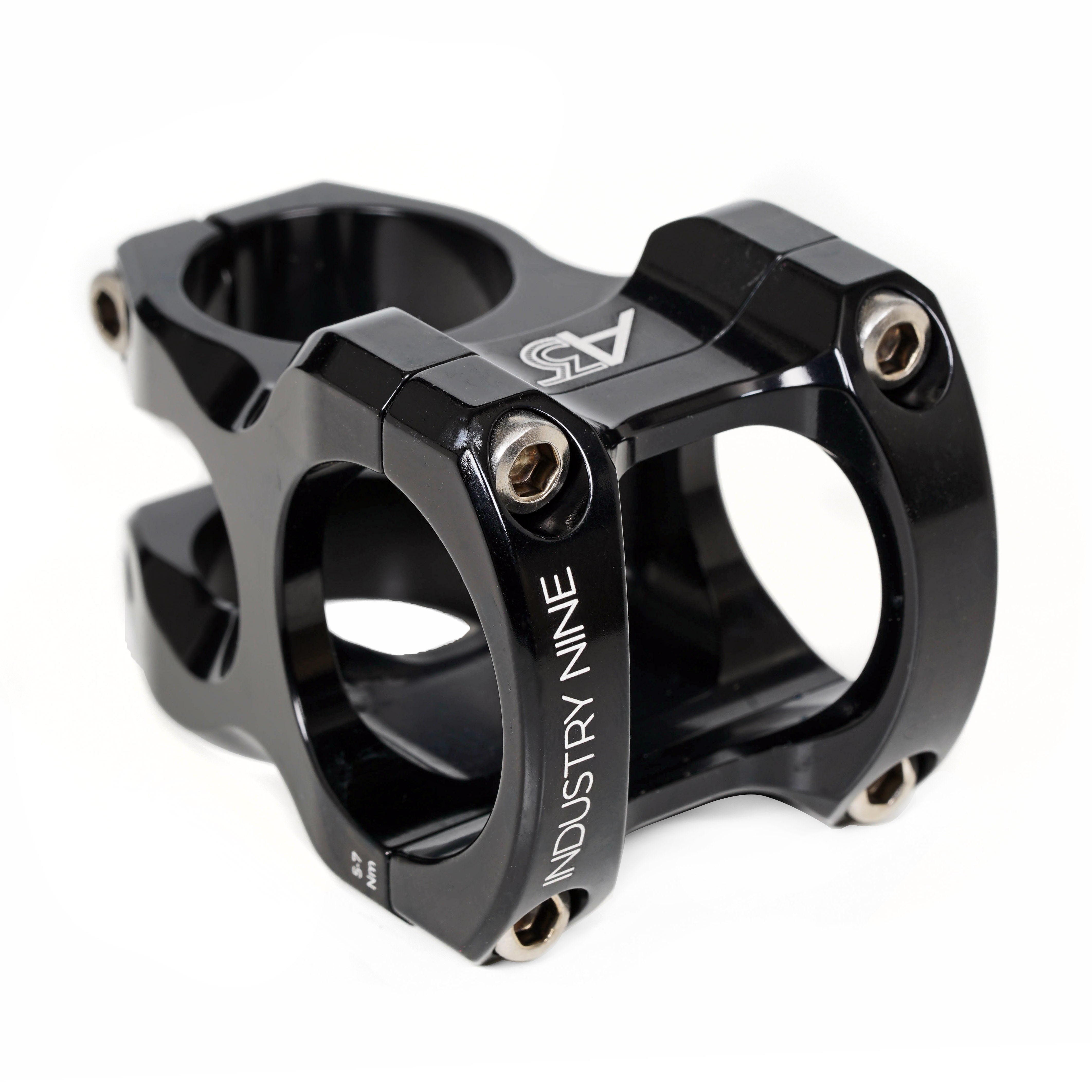Industry Nine A35 ステム ブラック　40㎜ MT, A35 Stem-Black Body-Red Faceplate-40mm-Steel Bolts – Industry Nine